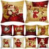 Christmas Cushion Cover Merry Christmas Home Decoration Santa Pillowcase Ornament Navidad 2023 Happy New Year 2024