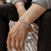 Silver Feather Cuff Bracelet for Men Women Vintage Adjustable Bracelet Bangle Fashion Jewelry