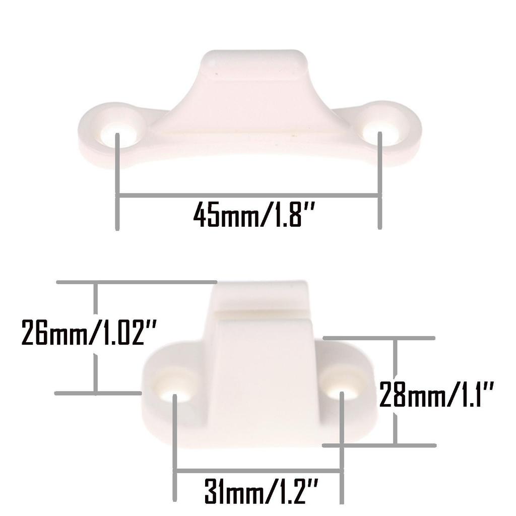 2 szt. Przyczepa kempingowa Kamper Drzwi główne Brama Zatrzask Popychacz Klips mocujący Uchwyt Stabilizator Akcesoria do przyczep kempingowych i łodzi Biały Nylon.
