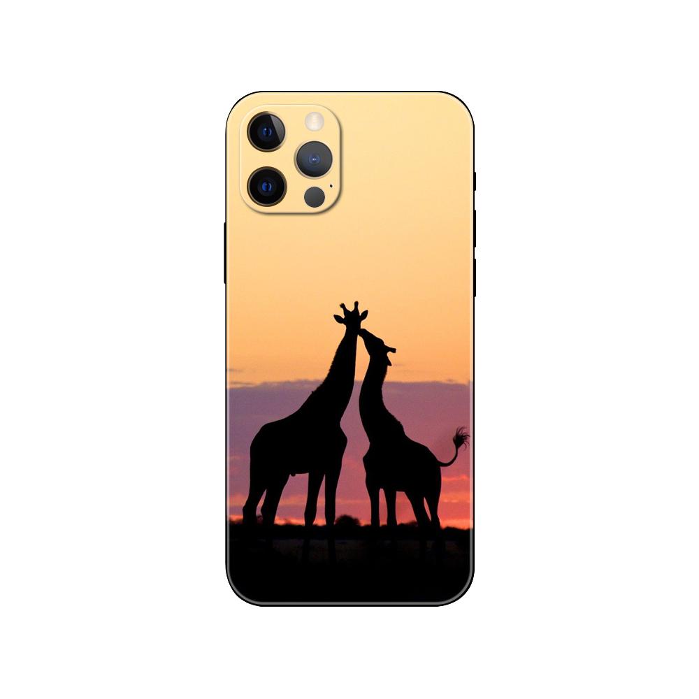 Beautiful Giraffe Animals Phone Case for Iphone 5 5s 2020se 6 6s 7 8 Plus X 10 XR XS 11 12 13 Mini Pro MAX Black Tpu Back Cover
