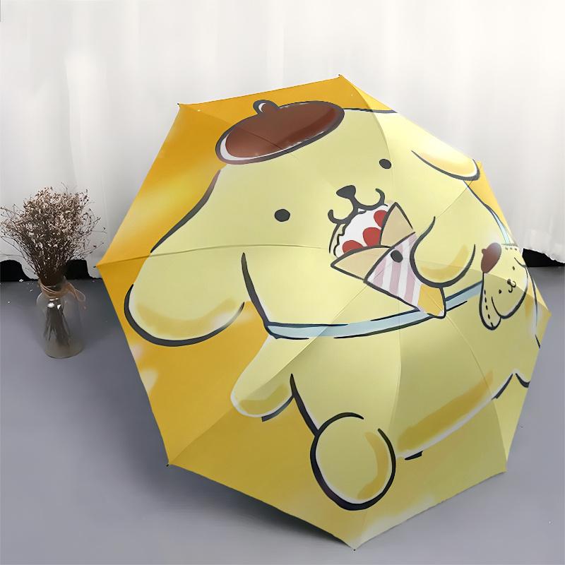 Pompompurin,Ice Cream Automatic Umbrella-Foldable, Durable 8-Bone Design, Compact and Stylish, Great for Camping, Halloween, Christmas, Moth