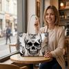 Gothic Skull Pattern Tote Bag Fashion Casual Large Capacity Daily Outdoor Handbag for Women