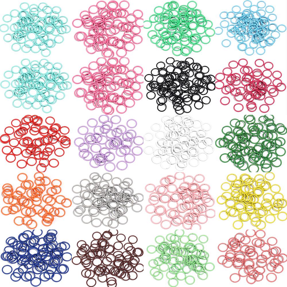 50Pcs Multicolor Charm Metal 8 10mm  Single Loops Jump Rings DIY Jewelry Findings Closed Ring For Keychain Bracelet Accessories