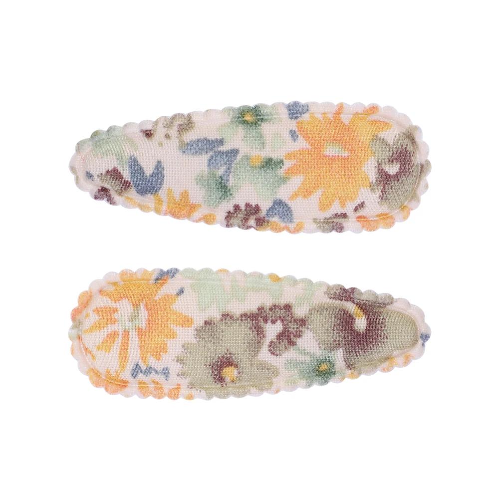2 Stück/Set Bedruckte BB Haarspange Haaraccessoires Handgefertigt Leinwand Blume Haarspange Mädchen Süße Haarspangen Kopfschmuck Geschenk