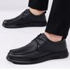 Men's Shoes Autumn Slip-On Lazy Walking Anti-Slip Leather Shoes Men's One-Step Lightweight Middle-aged And Elderly Casual Shoes
