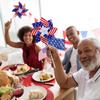 3 Pack Pinwheels Patriotic Decorations, American Flag On Stick Wind Spinners With Stake For Independence Day, Memorial Day Julys Of 4th Party Supplies