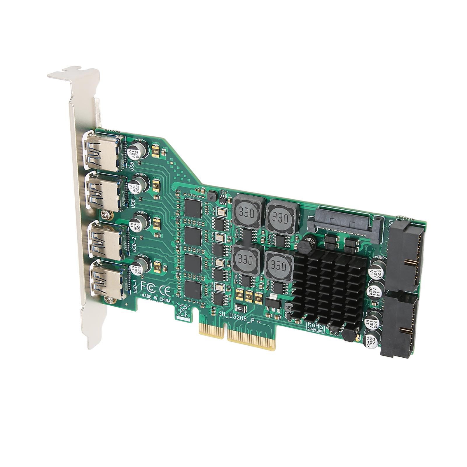 

Карта розширення PCIE до USB 3.0 Незалежні 4 канали 5 Гбіт/с USB3.0 Живлення 3А PCI Express USB