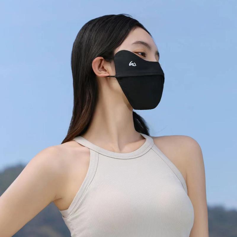 

Cycling Ice Silk Face Mask Anti-Uv Sun Protection Summer Unisex Adjustable Breathable Bandana Hunting Running Sport Mask Scarf чёрный