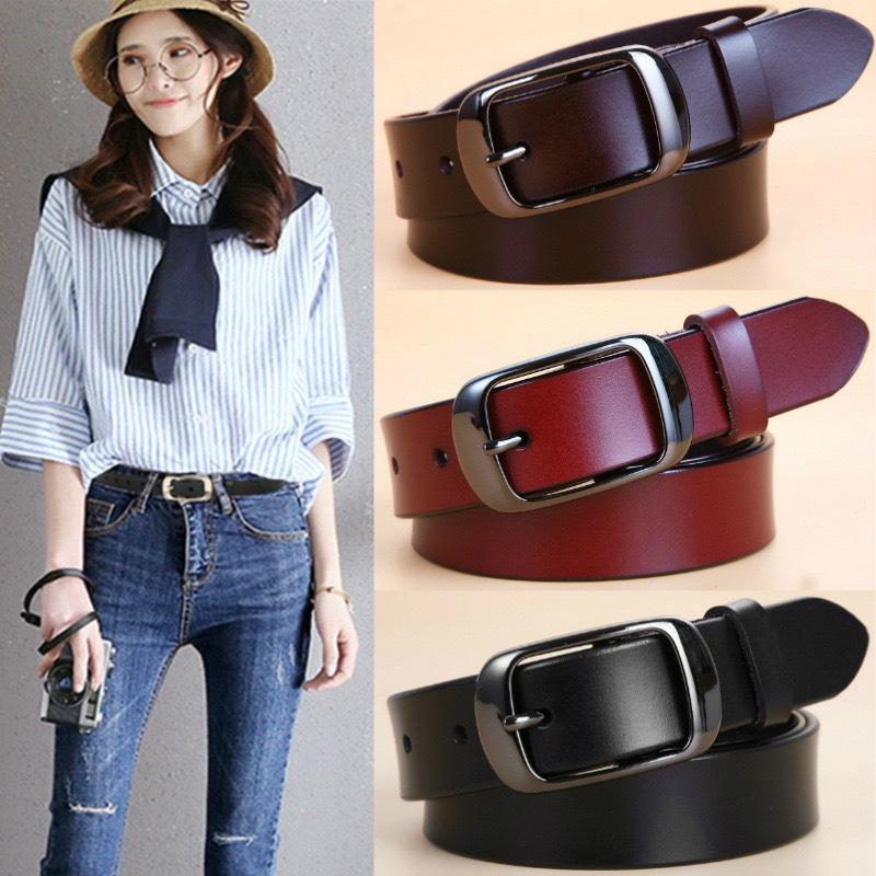 Plus Size Women's Genuine Cowhide Leather Belt - Casual and Versatile.