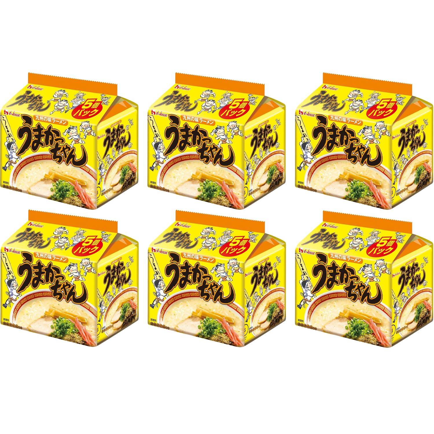 

House Umakacchan x 6 ramen based on tonkotsu 5-pack (470g) [Rich Kyushu-style soup]