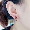Exquisite Russian Purple Gold Round Earrings Inlaid With Pomegranate Ear Buckles Trendy Fashion Temperament Rose Gold Plated Earrings