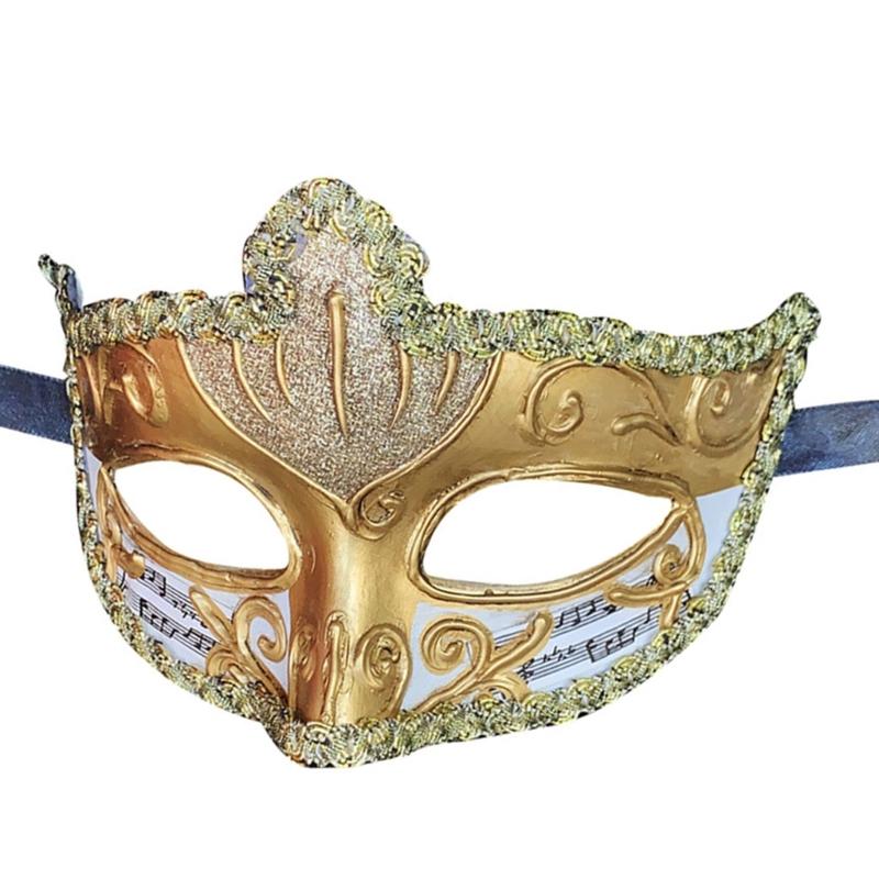 Unisex Masquerade Mask Half Face Mask Halloween Party Mask Hand Painted Masquerade Eye Mask For Men Women Cosplay