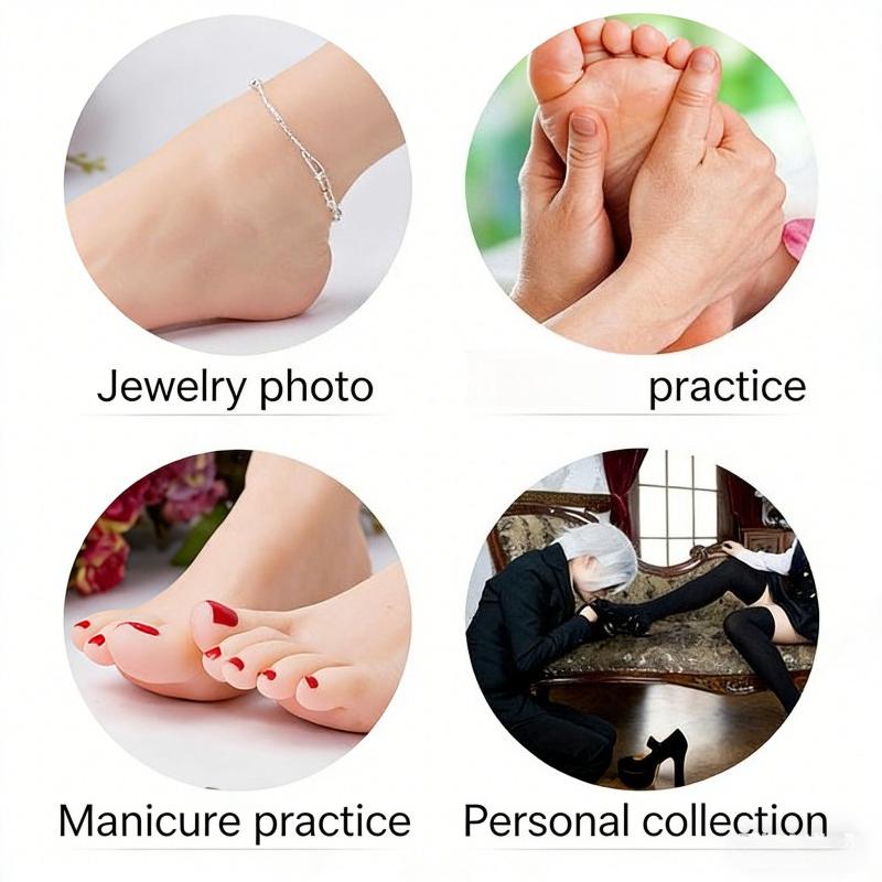 Lifelike TPE Silicone Foot Model, Real Human Foot Replica for Photography, Jewelry Display, Art Sketch