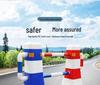 Road Safety Reflective Blue and White Anti-collision Barrel Guardrail Fence