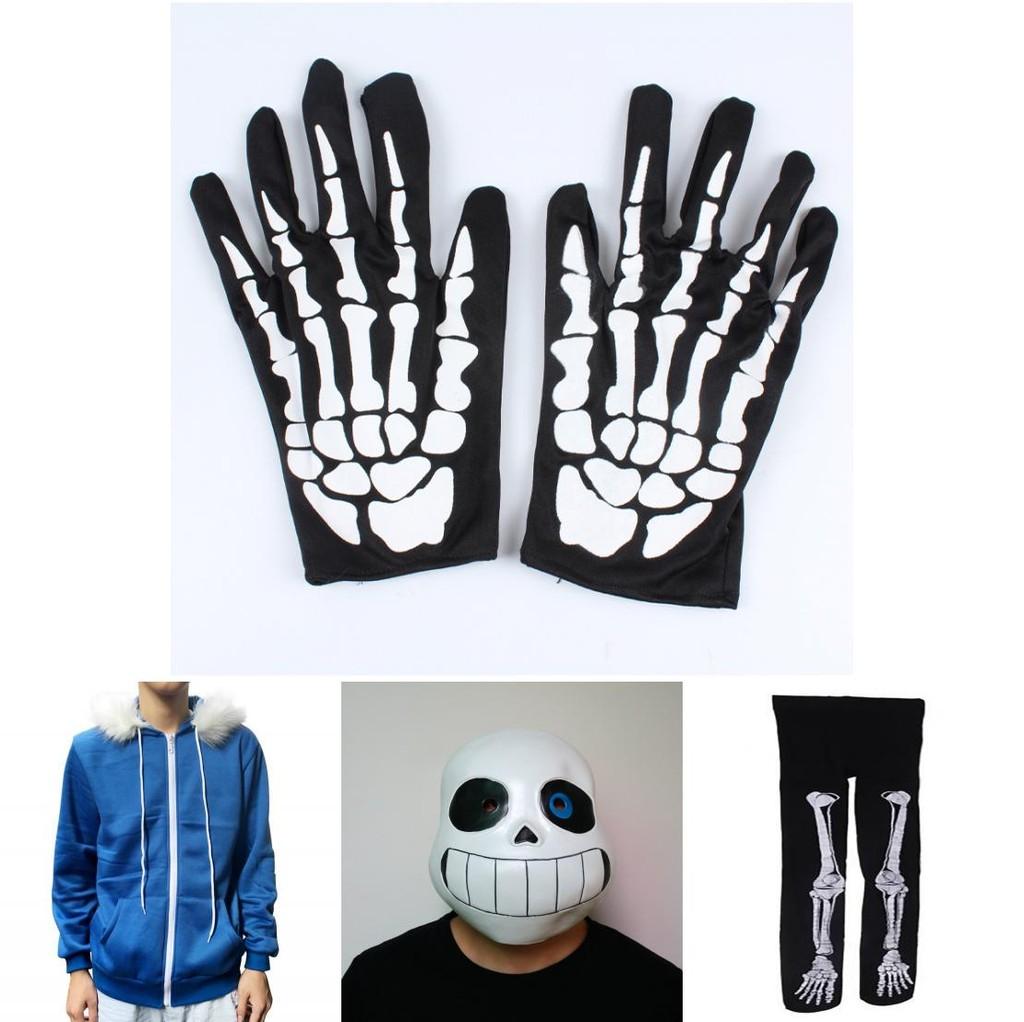 Stylish Game Undertale Sans Cosplay Costume Hoodie Set With Gloves And Stockings