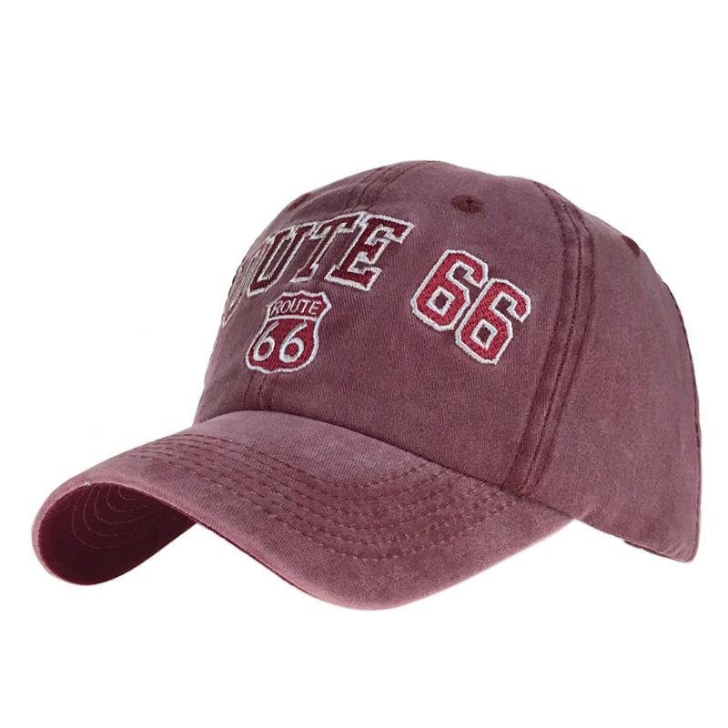 

FAITOLAGL Embroidery Letters ROUTE 66 Baseball Cap Summer Snapback Fashion Hat For Women Men Casual Dad Hat Hip Hop Caps Casquet 55-61cm красный