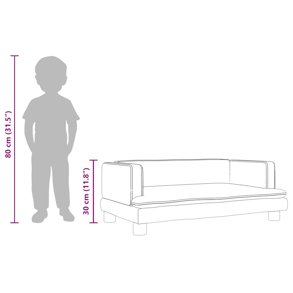 Kids Sofa Cream 80 x 45 x 30 cm Velvet
