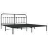 Metal Bed Frame with Headboard Black 200x200 Cm