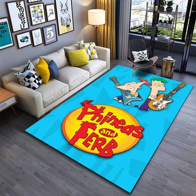 Phineas and Ferb Carpet Design Suitable As a Non-slip Mat for the Living Room or Bedroom Sofa