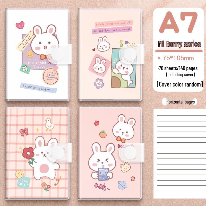 A7 PVC Cover Mini Cute Accounting Book with Sticky Notes and Portable Pocket Notebook