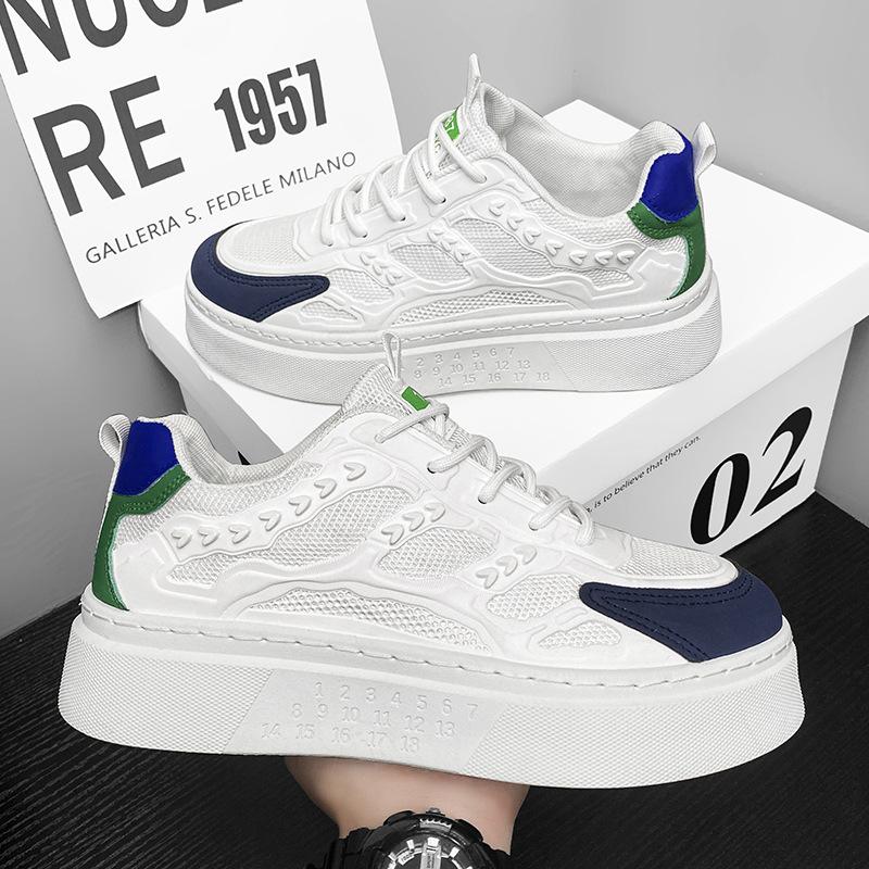 Men'S Shoes Autumn Breathable Canvas Shoes Men'S Trend Platform White Shoes Sports And Leisure Board Shoes Trendy Shoes