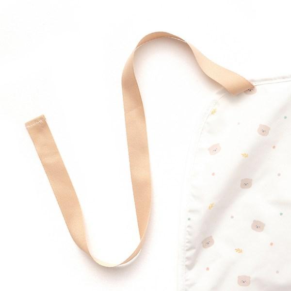 Babyclaw Baby Table Integrated Type, Child-led Baby Food, Waterproof Bib, Tank Top, Zipper Type, Bear Ivory, 1 Piece, 1 Piece