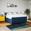 Vidaxl Letto Continentale Con Materasso, Blu, Tessuto 200X200 Cm