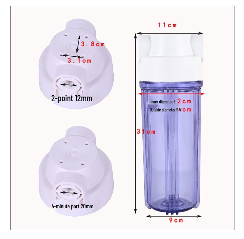 10-Inch Transparent Filter Housing with 4-Point Copper Thread for Household Water Purifiers