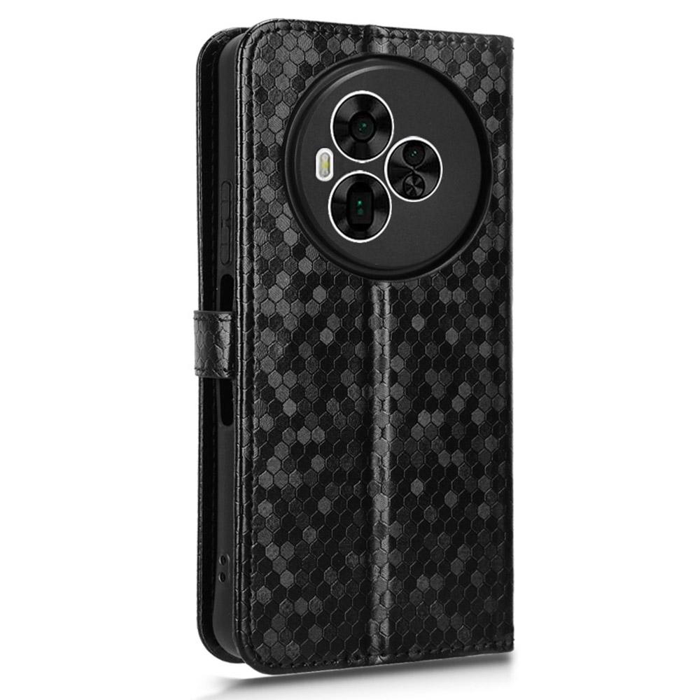 For TCL NxtPaper 60 Ultra 5G Wallet Case Dot Pattern Imprint PU Leather Phone Cover with Wrist Strap