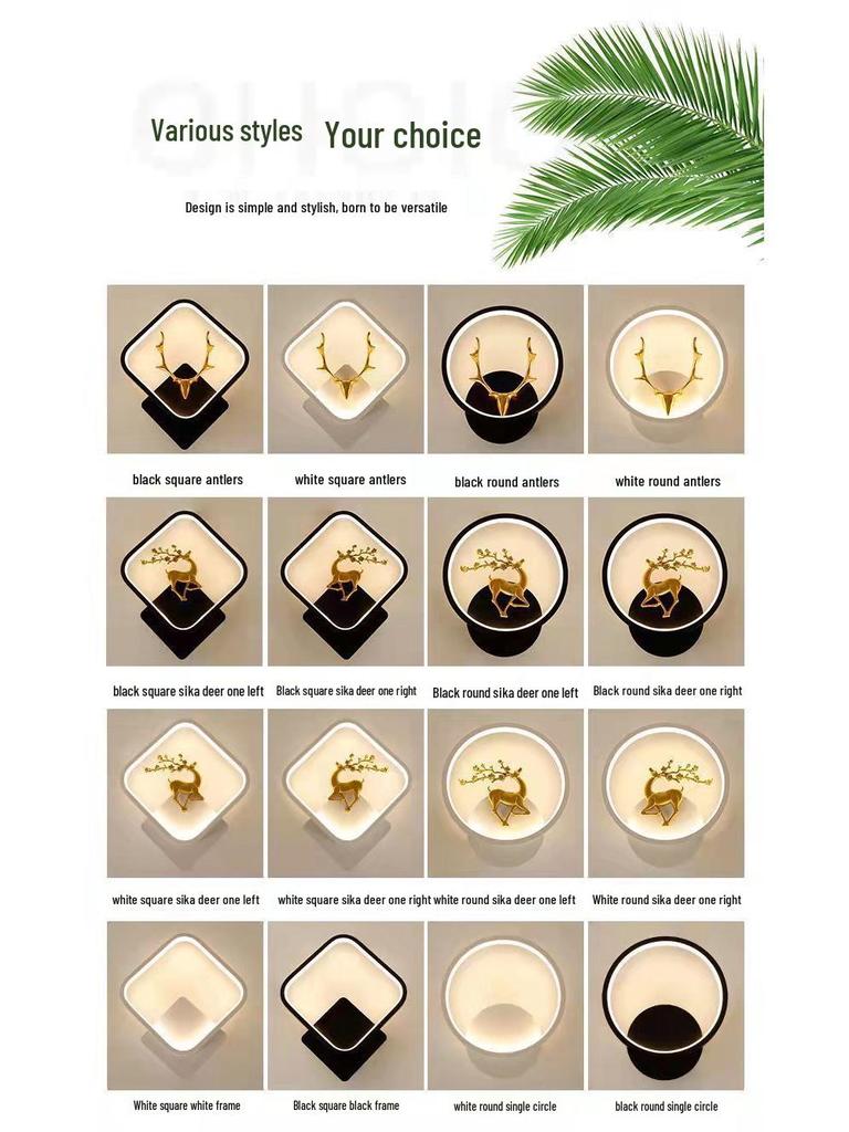 Nordic Deer Head Wall Lamp: Modern Minimalist Light for Bedroom, Corridor, Stair, or Living Room