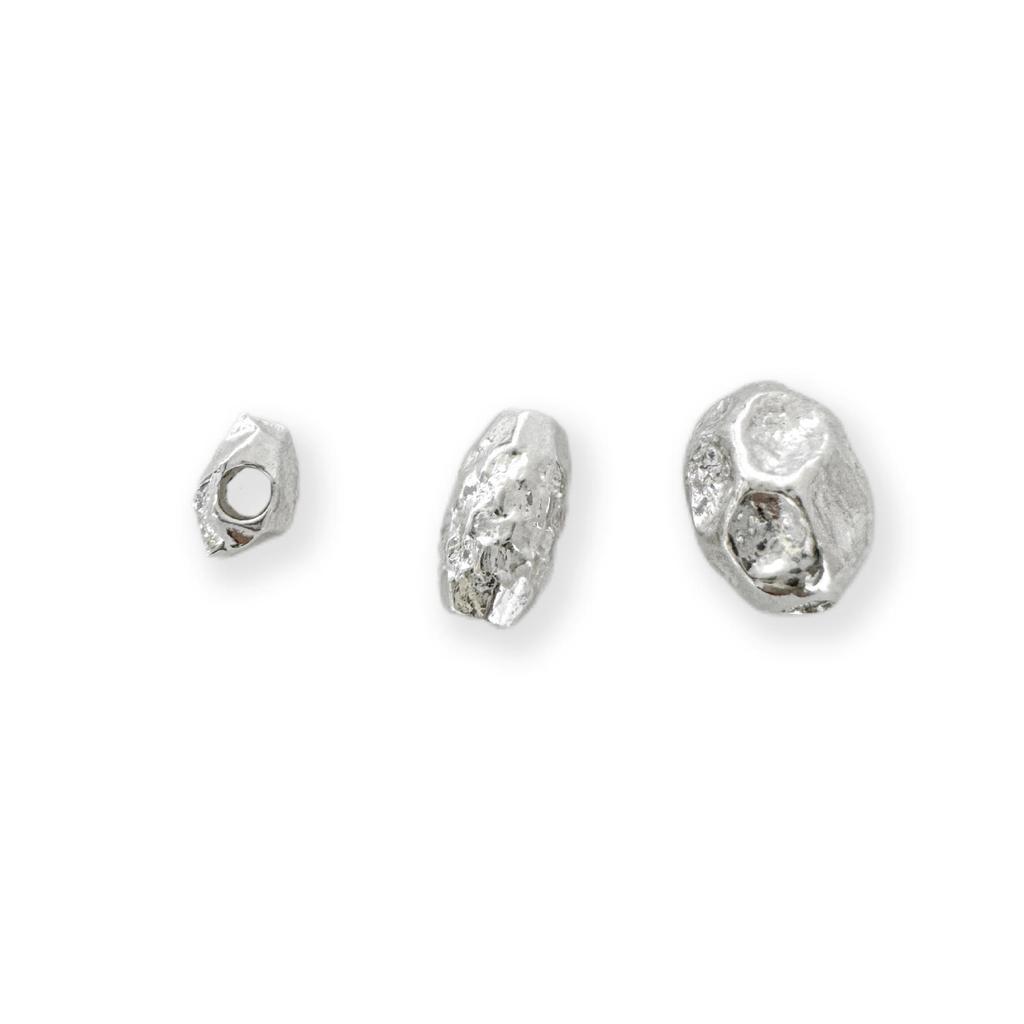 S999 Sterling Silver Irregular Spacer Beads for DIY Jewelry