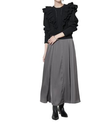 Maksymalna spódnica Nano Universe Satin Flare do sparowania z innymi Small 023 Węgiel (Puszki) Damski 669-5230306