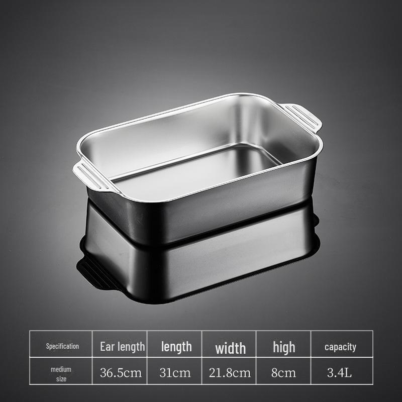 

Противень для рыбы из утолщенной нержавеющей стали - квадратный, подходит для домашнего и коммерческого использования с индукционными плитами