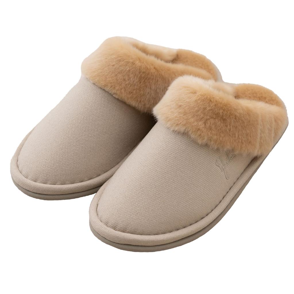 Sybilla Sonia Größe M Senko 72865 Hausschuhe, (Ca.. 22-24 cm), Beige, Waschbar, Stilvoll, Niedlich, Warm, Kaltwetter-Boa,