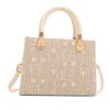 Trendy Street Style Womens Handcrafted Small Square Bag Soft Textured Woven Handbag