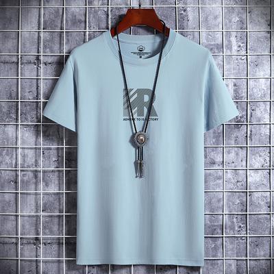 R Printed Man Fashion Tee Short-sleeved Pure Cotton T-shirt