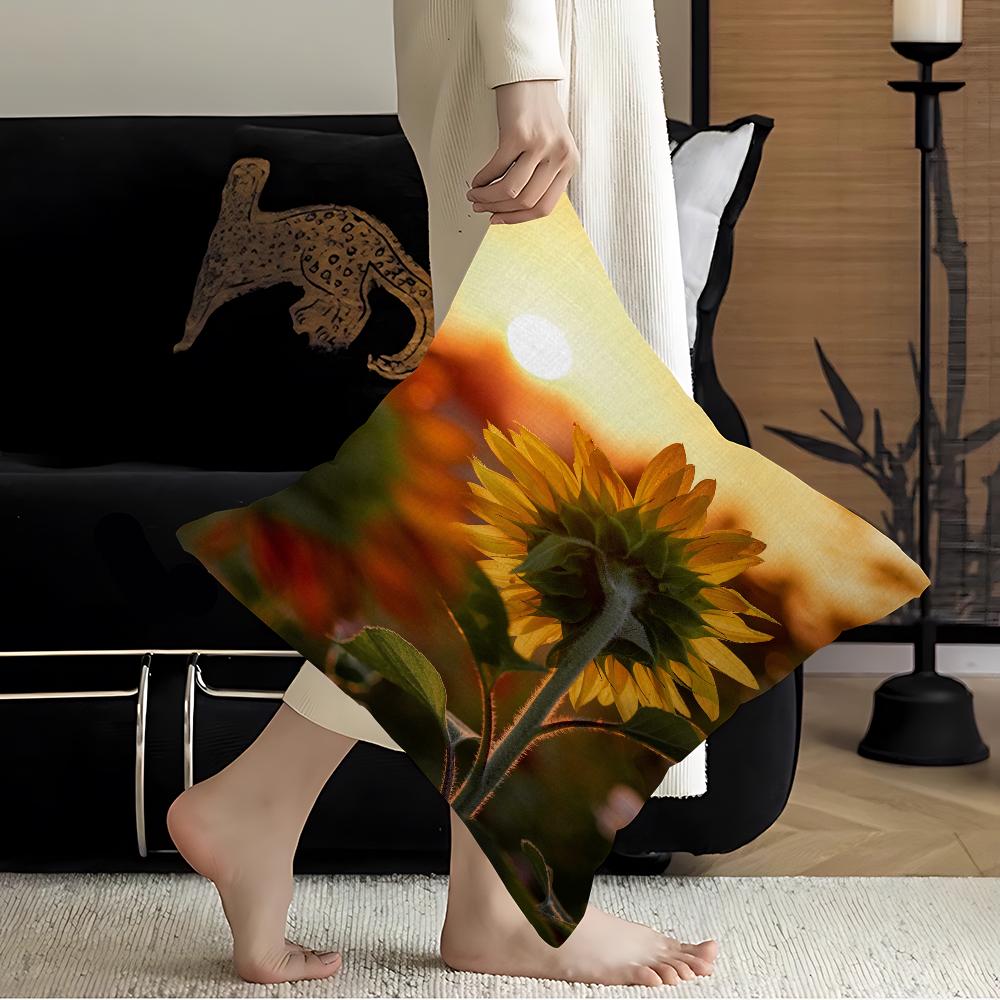 Nature Blue Sky Cloud Sunflower 45*45cm Cushion Cover Pillow Cover Decor Pillowcase Home Pillowcase For Couch Pillow
