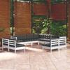 VidaXL Solid Pine Wood Garden Lounge Set 11 Pcs with Cushions Patio Furniture Outdoor Furniture Garden Furniture 3096864
