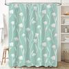 Modern Floral Shower Curtain Decor with 3D Printing Waterproof Fabric for Bathrooms Mint Green White Pattern (180x240cm)