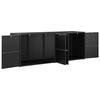 VidaXL Garden Storage Cabinet Black 198x55.5x80 Cm Wicker Resin 319870