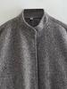 Spring 2023 Women's Casual Loose Workwear Bomber Jacket with Stand Collar Y2K Style