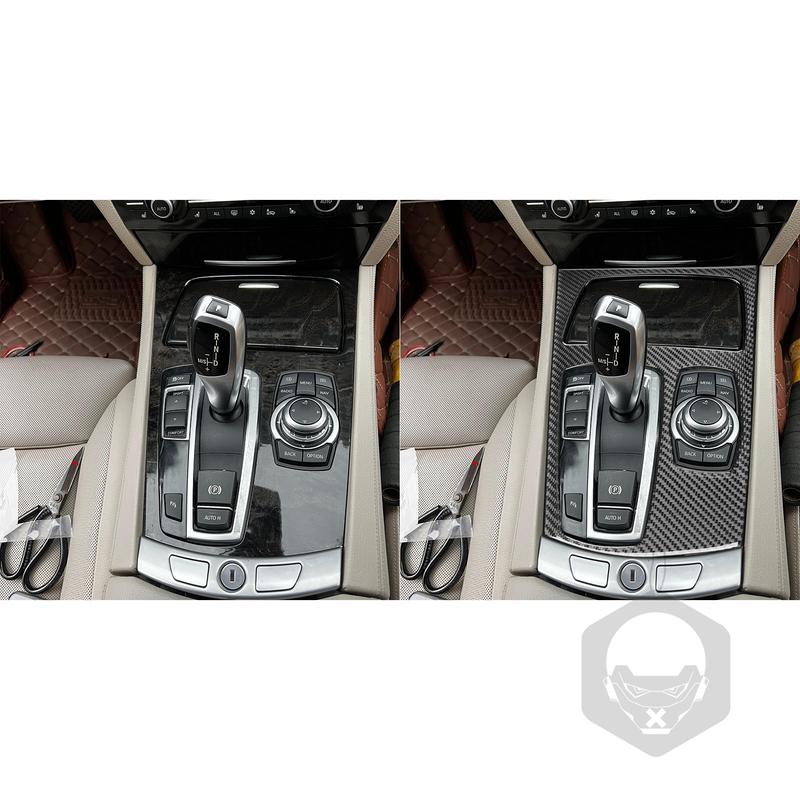 Carbon Fiber Car Accessories Gear Shift Panel Interior Trim Cover Soft Sticker For BMW 7 Series F01 730li 740li 750li 2009-2014