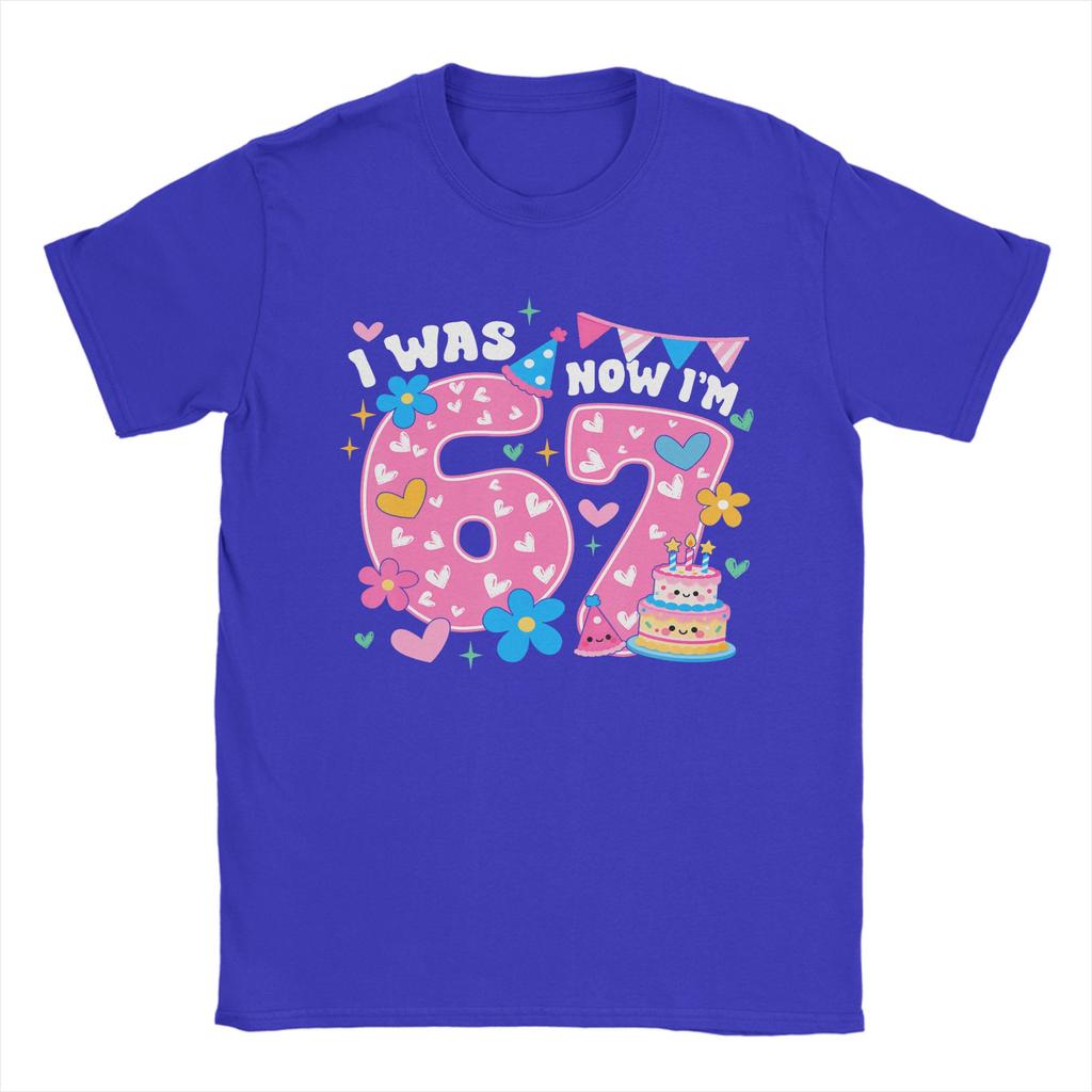 I was 6 Now Im 7 Six Seven Birthday TShirt Summer Cotton T Shirts For Unisex Fashion Design Tee Shirt Short Sleeves Y2K Clothing