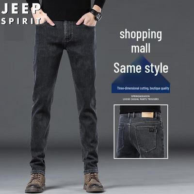JEEP SPIRIT Men's Spring/Autumn Slim Straight Casual Jeans