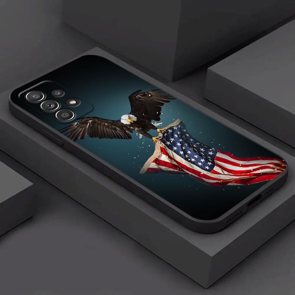 American USA Flag Eagle Phone Case For Samsung Galaxy A15 A25 A24 A23 A22 A21S A20s A13 A10 A05S A04 A03 A02 A14 Soft Back Cover