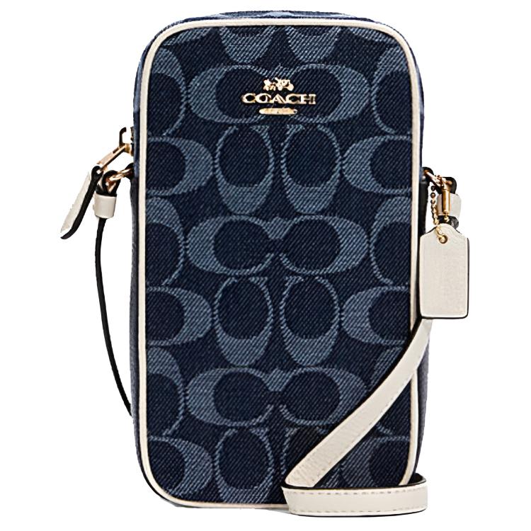 Coach N/S 11 Chambray Floral Print Canvas Crossbody Bag Small Women bags Denim-Blue C2943-IMDEI