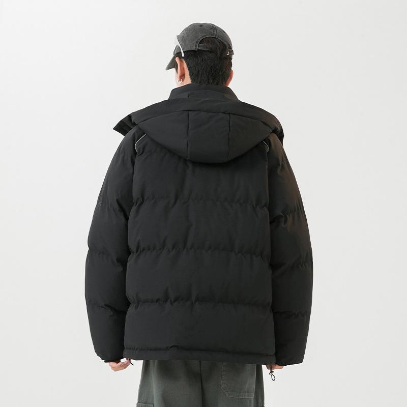 Padded-on Men's Coat Winter Cold-proof Padded Clothes Hooded New Youth Padded Jacket Couple Thickened