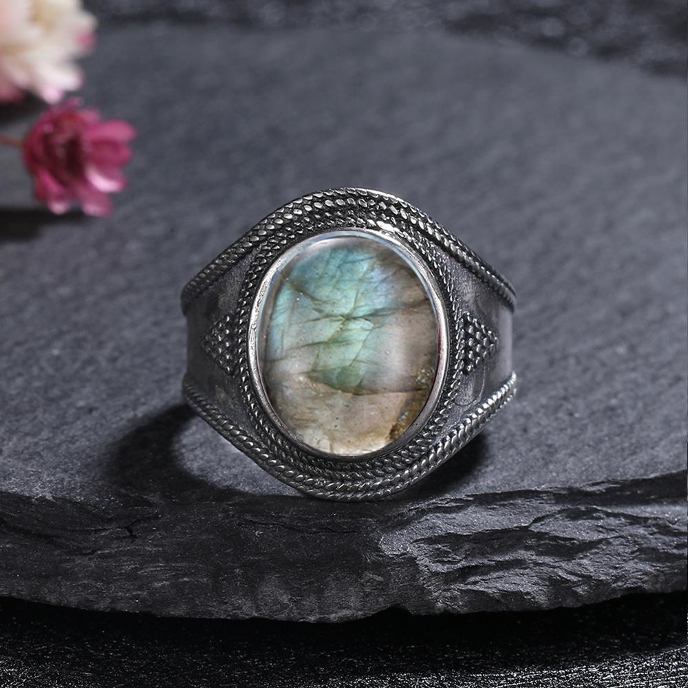 Vintage Purple Charoite Ring for Women Men Antique CopperPlated Engraved Oval Natural Stone Ring,Band Party Gift for Her Him
