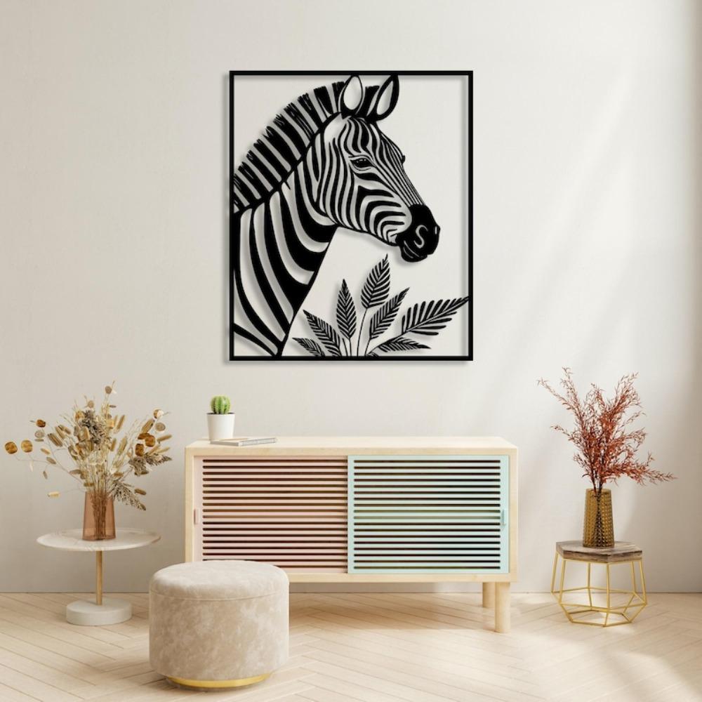Handmade Black Metal Zebra Wall Art Safari Home Decor Animal Gift