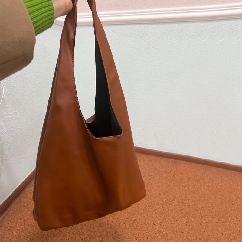 Casual Women Shoulder Bag PU Leather Tote Handbag Female Shopping Bags Soft Leather Lady Purse Bags High Capacity Totes